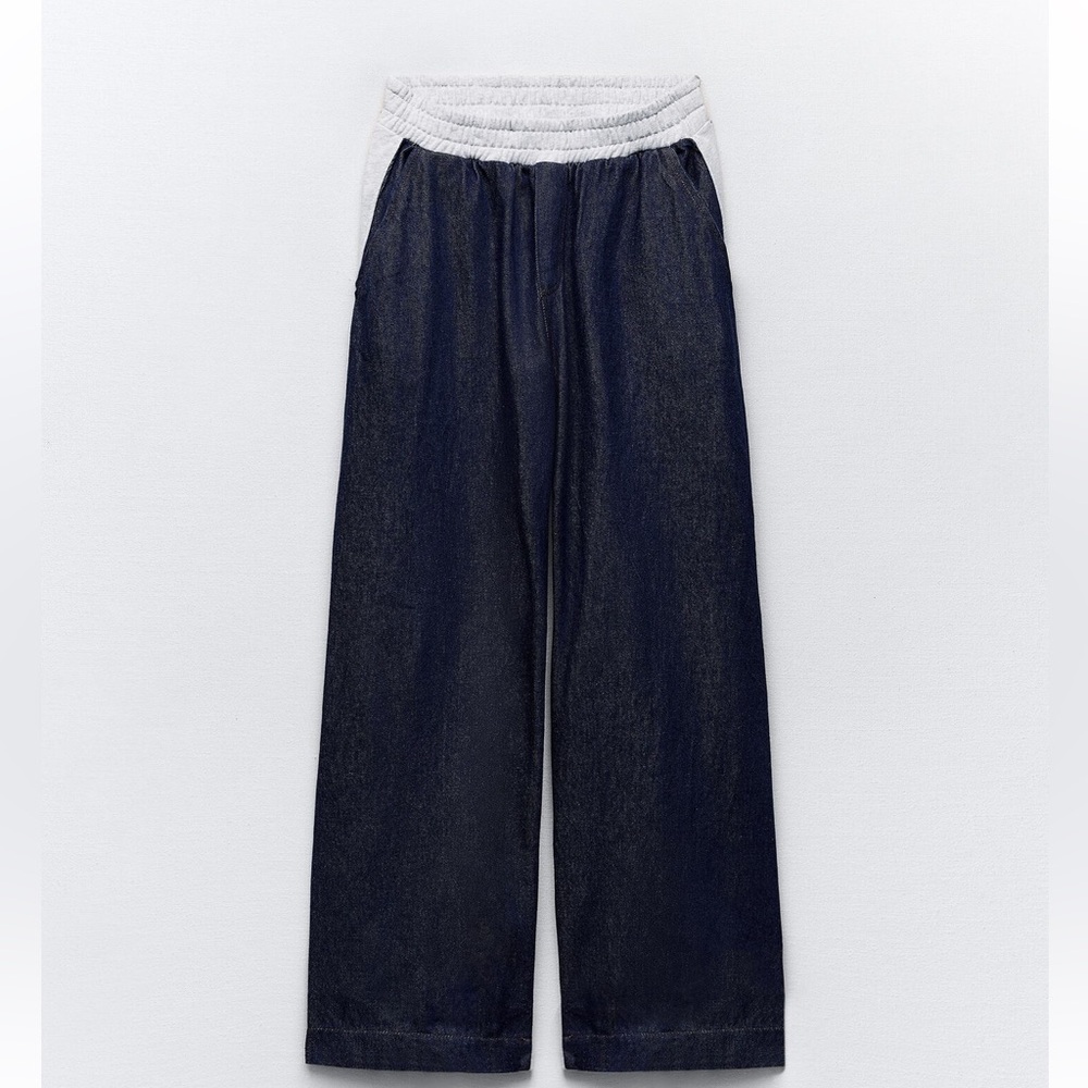 Zara combination denim pant/ sweatpants size medium